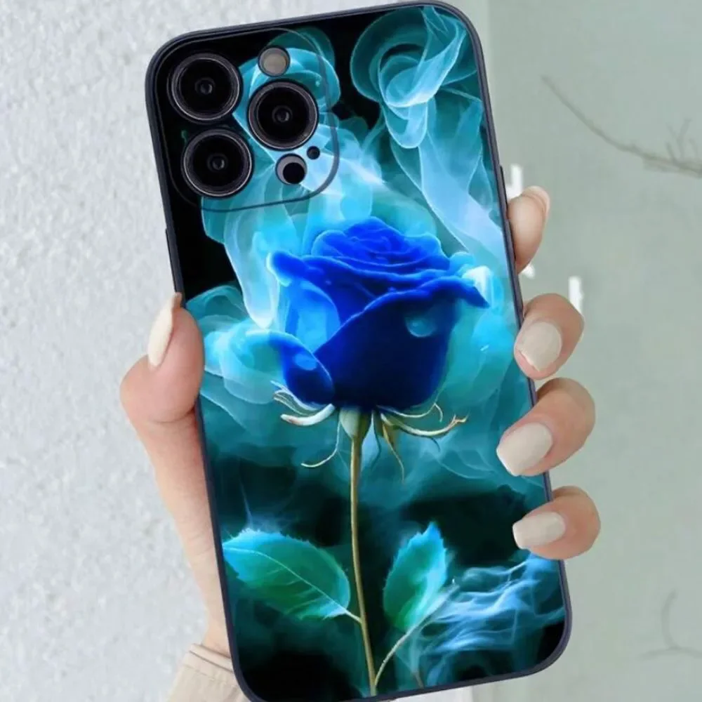 3for$20 NEW 1pc Black Style Painted Rose Flower Phone Case IPHONE 15 pro max